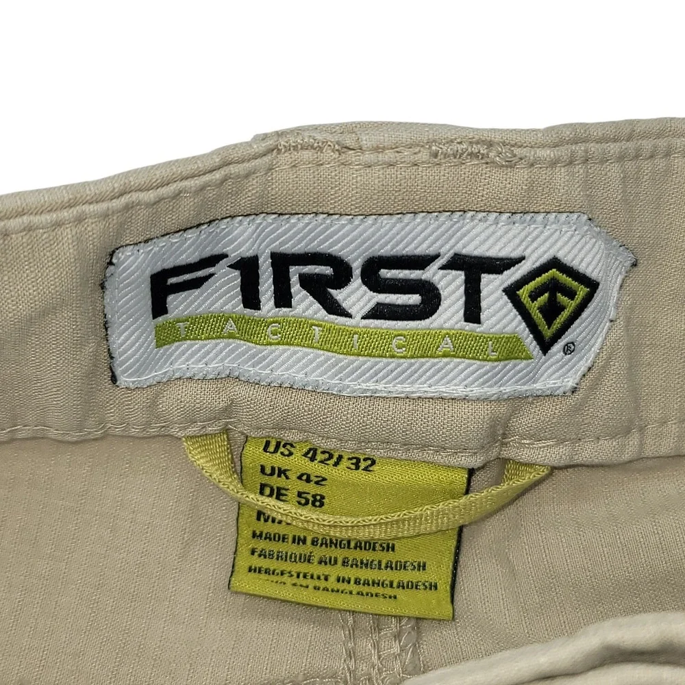 FIRST Tactical Cargo Pants Men's 42x32 Khaki Ripstop Utility Hiking Work Outdoor